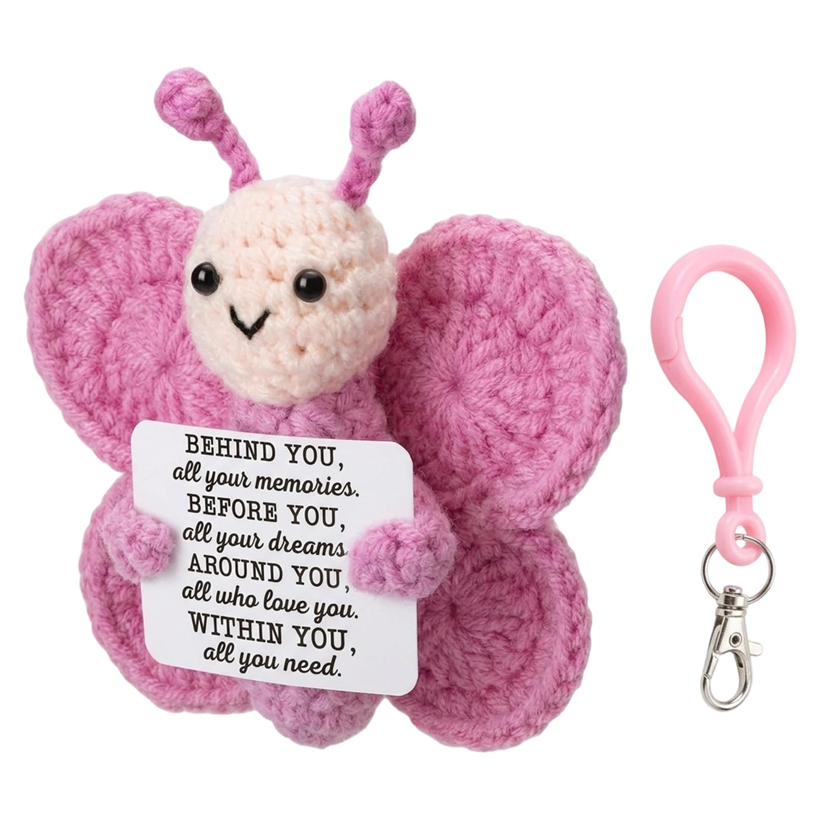 TUBAWD 2PCS Crochet Positive Animals, Positive Crochet Animals, Emotional Support Crochet - Handmade Stuffed Animals with Uplifting Messages for Birthday, Anniversary, Friendship Gift
