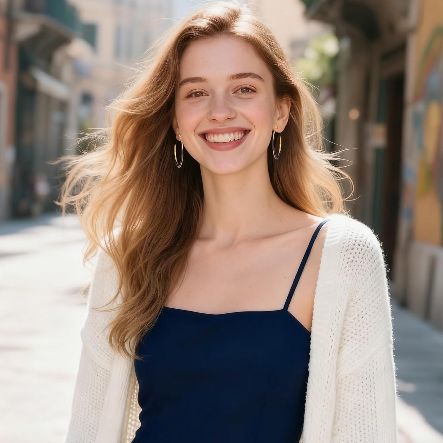 Enamel Hoop Earrings for Women 18K Real Gold Plated Hypoallergenic C-Shaped Earring Colorful Enamel Jewelry Valentine's Day Gift for Wife Girlfriend - Image 6