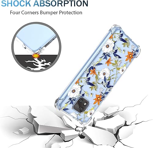 Miniatura 4 de Funda para Moto G Power 2021 XT2117-1, funda transparente con patrón de flores florales, TPU suave, a prueba de golpes, antiarañazos, funda