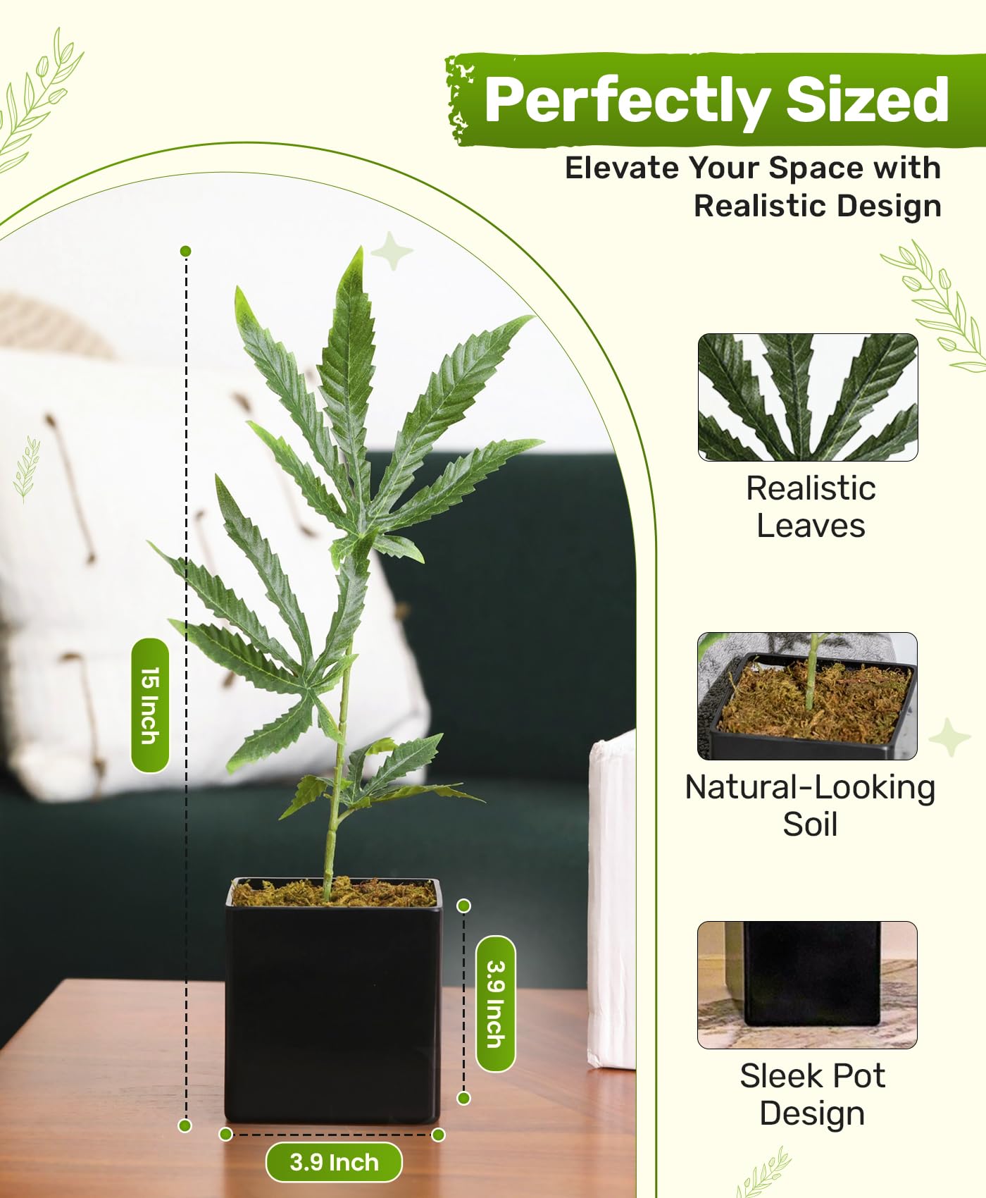 フェイクグリーン　大麻　マリファナ フェイクグリーン 大麻 マリファナ [88.9cm] 人工観葉植物 造花