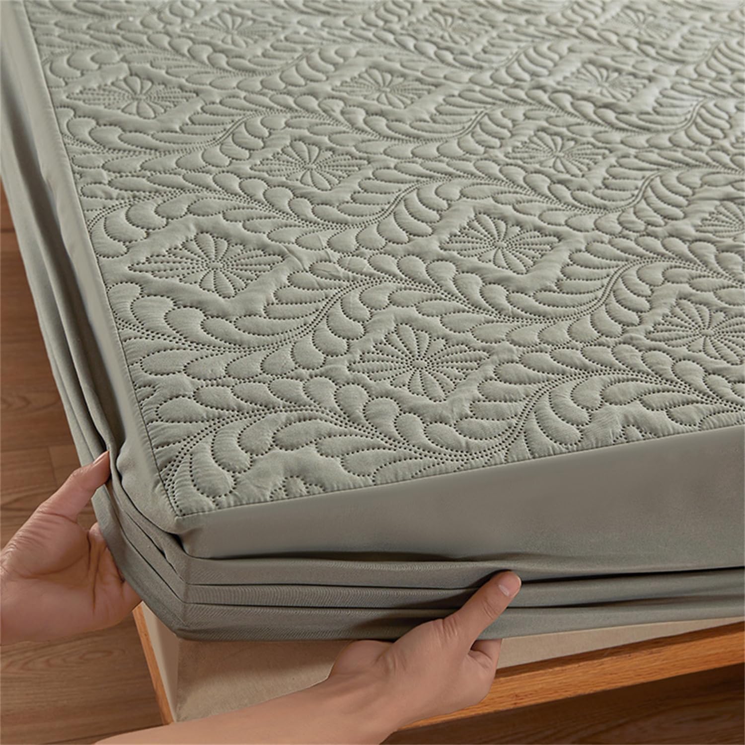 Wasserdichter Matratzenschoner für Doppelbett, tiefe Taschen, passend für 15,2 - 45,7 cm Matratzen, atmungsaktiv, waschbar, geräuschloser Bezug