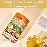 50 Premium Turmeric Ginger Cinnamon Tea Bags| Vitalforest Natural Ginger Tea Bags| Pure Turmeric Tea Bags with Ginger| Herbal Cinnamon Tea|Caffeine Free