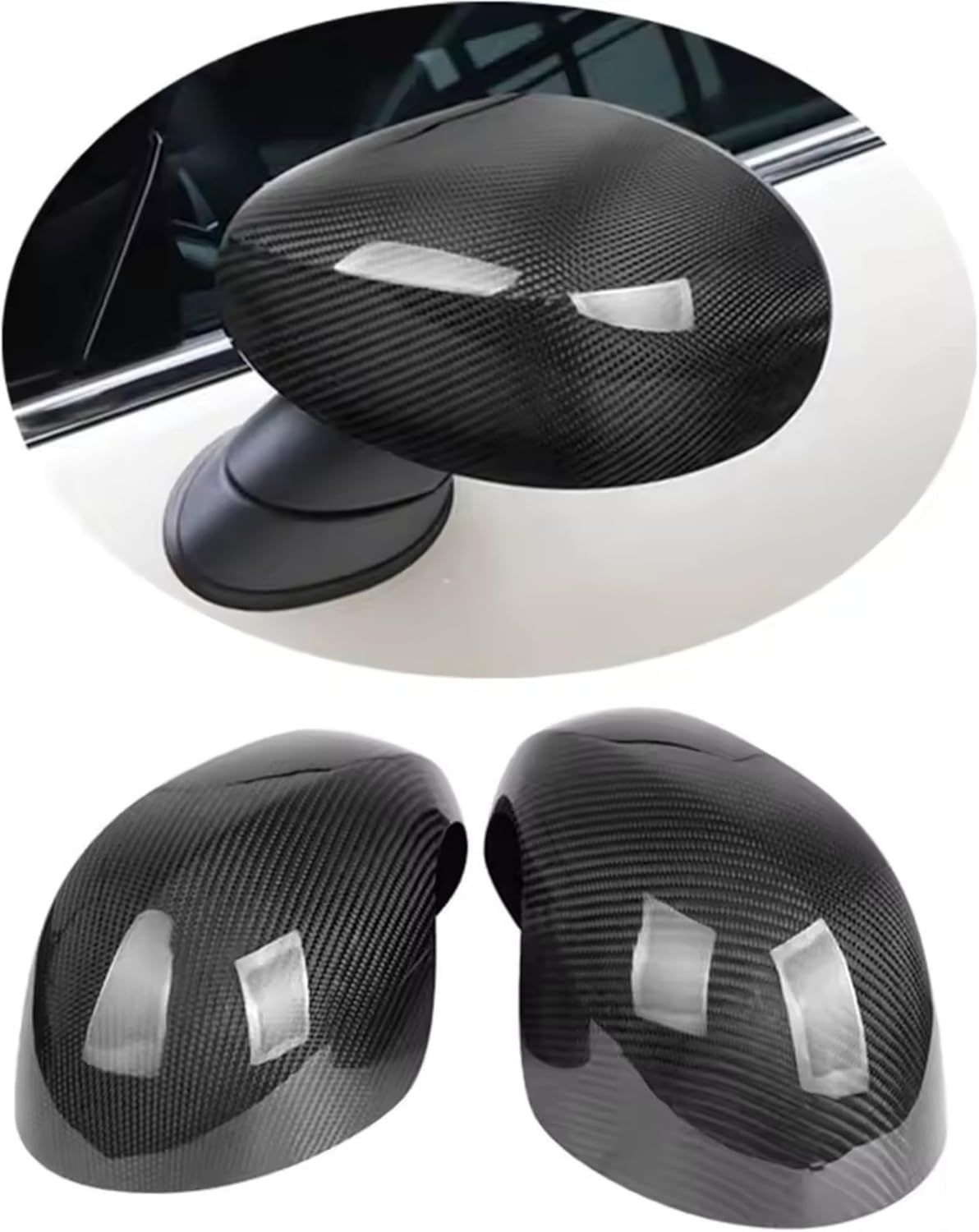 Rearview Side Mirror Cover Trim Case Accessories Decoration for Mini Cooper F Series 2014-2024 (JCW, 2020-2024 with Light Under Mirror)