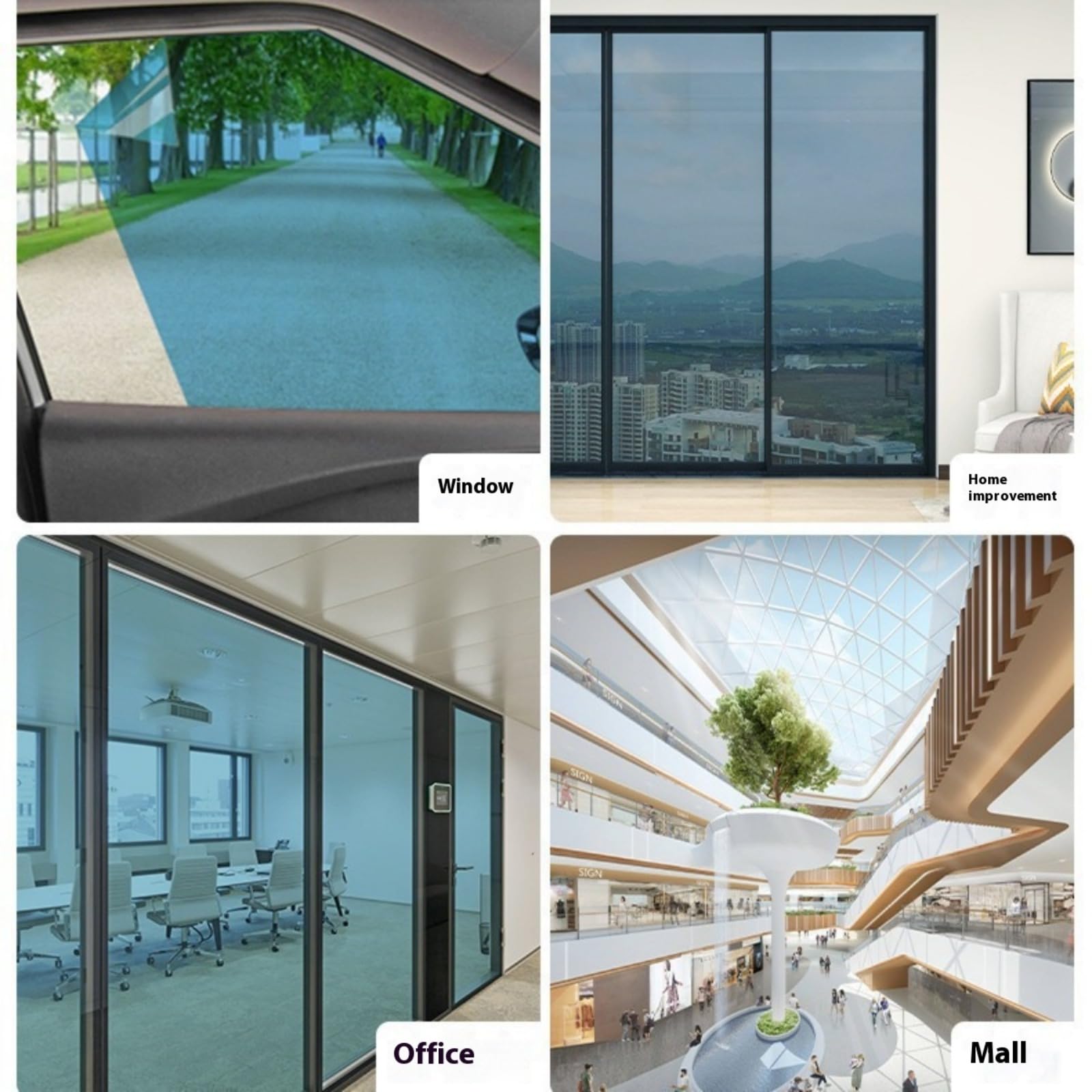 Film Miroir pour fenetre 40 * 200cm Anti UV Anti Regard avec Kit de Pose Film occultant Fenêtre Bon Effet Miroir Protection de la Vie privée pour Maison Bureau Magasin