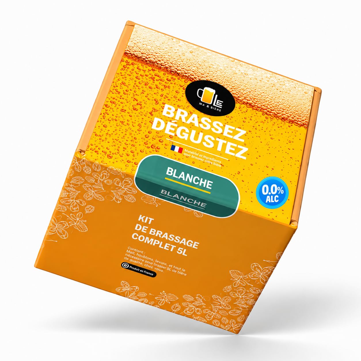 Kit de Brassage Complet bière Blanche sans Alcool Maison | 5 litres | 0,0% Vol. | Idée Cadeau kit Fabrication bière Maison