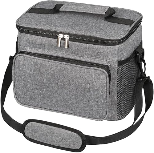 iknoe - Bolsa isotérmica plegable grande para 15 latas, 10 L, bolsa a prueba de fugas con múltiples bolsillos para adultos, lonchera con aislamiento
