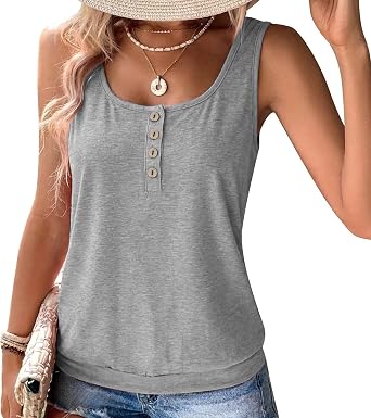JTI Womens Tank Tops Cami Sleeveless Camisole Blouse Spring Summer Slim Fit Button Down Cute Sexy Tanks Fashion T Shirts