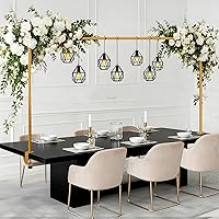 Vista 1 de Soporte de Barra Sobre la Mesa con Abrazaderas Ajustable 47"-98" de Longitud 30"-43" de Altura Soporte de Arco de Mesa Dorado Colgante