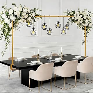 Over The Table Rod Stand with Clamps Adjustable 47"-98" Length 30"-43" Height Gold Table