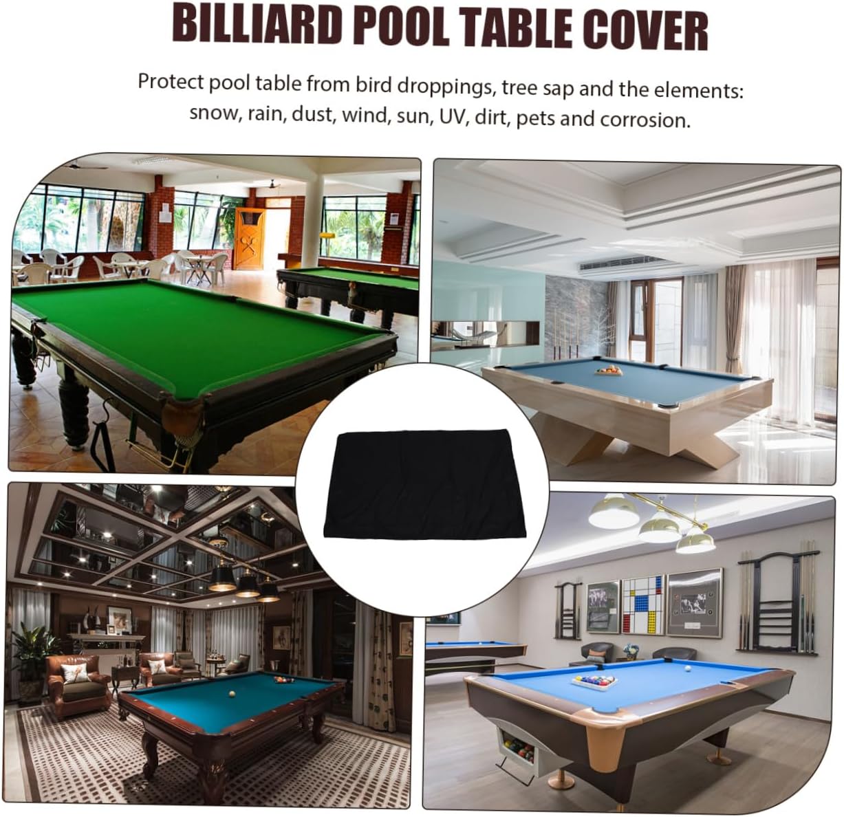 Billiard Table Cover Heavy Duty Pool Table Protective Cover for Snooker Tables Durable Wearable Furniture Cover Protects Against Dust Water