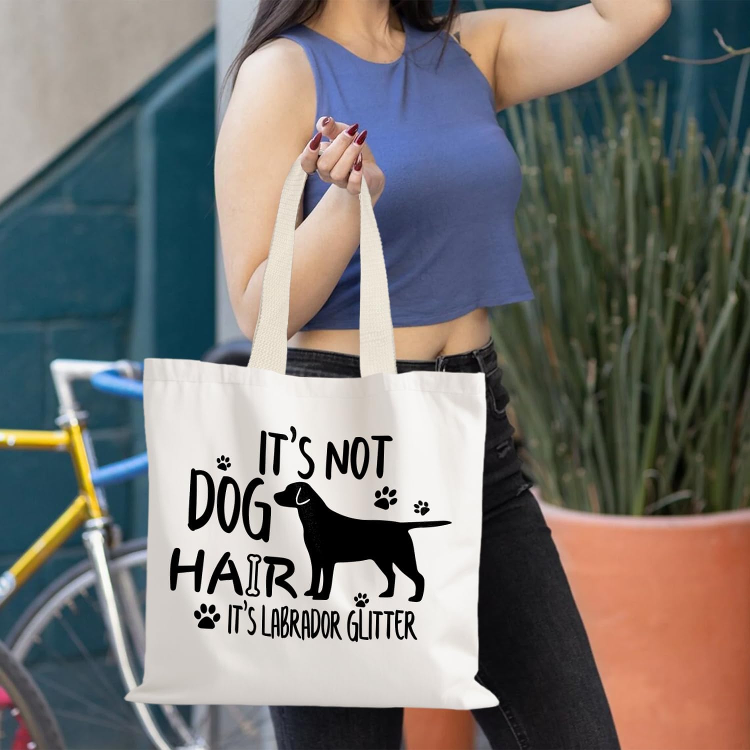 Canvas Tote Bag Aesthetic,Zoon Cow Dog Cat Tote Bag,Gifts for Women Canvas Tote Bags image 4