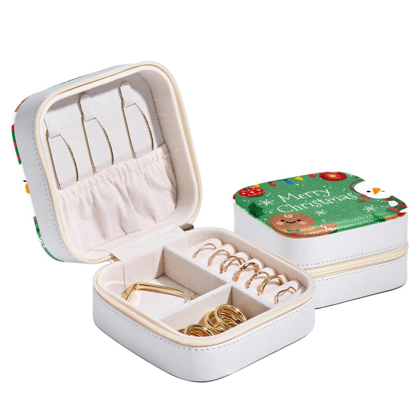 KAMIER Petite Boîte à Bijoux Pour Femme, Organiseur En Cuir Synthétique Pour Boucles D'oreilles, Bagues, Colliers, Jolie Boîte à Bijoux De Voyage Pour
