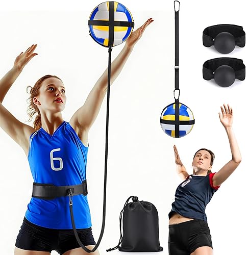 Miniatura 9 de TOBWOLF Volleyball Spike Trainer, Elastic Self-Training Volleyballs Resistance Band, Volleyball Equipment Training Aid Improves Serving, Jumping,