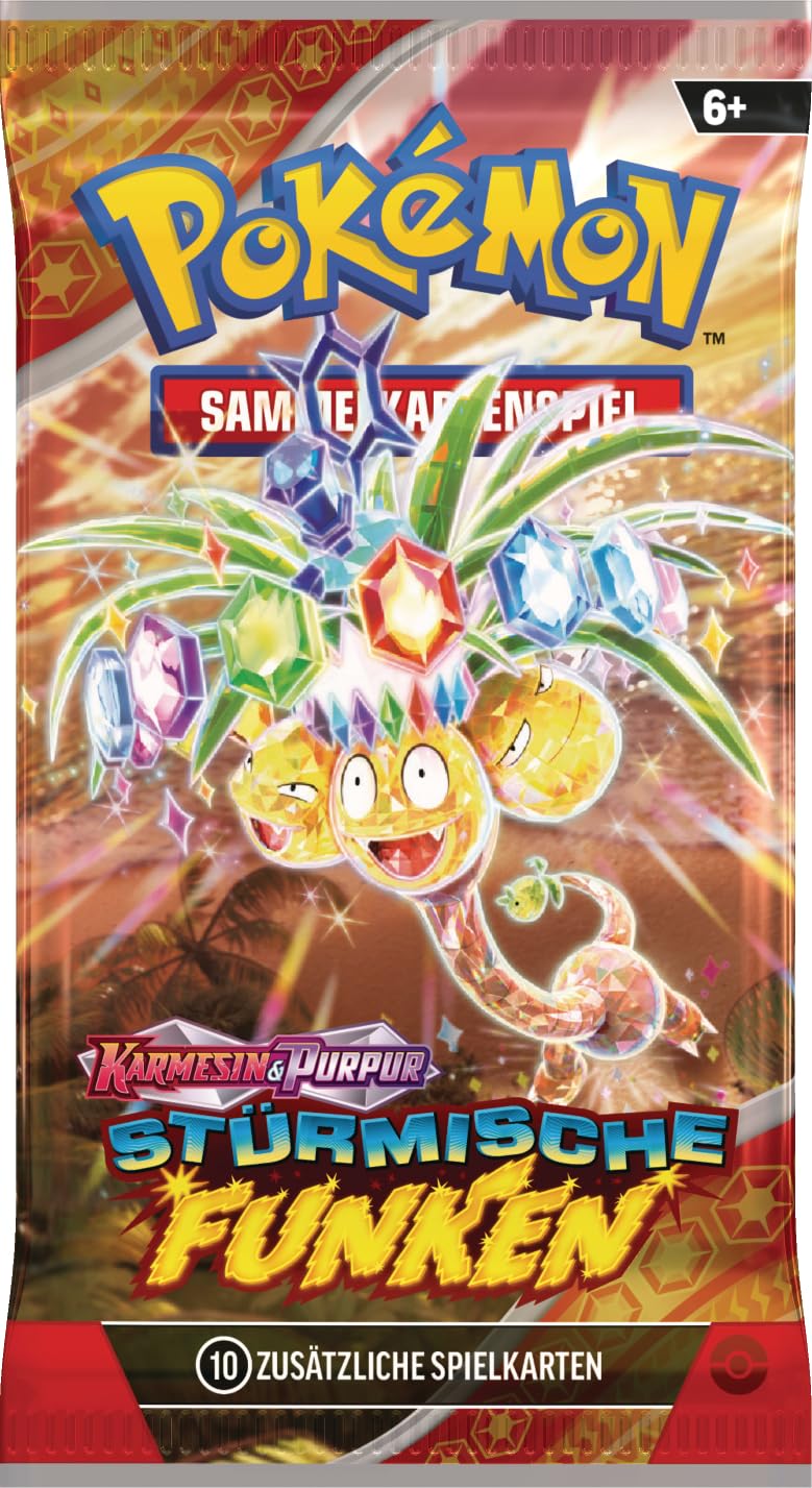 Pokémon-Sammelkartenspiel: Boosterpack-Display Karmesin & Purpur – Stürmische Funken (enthält 18 Boosterpacks)