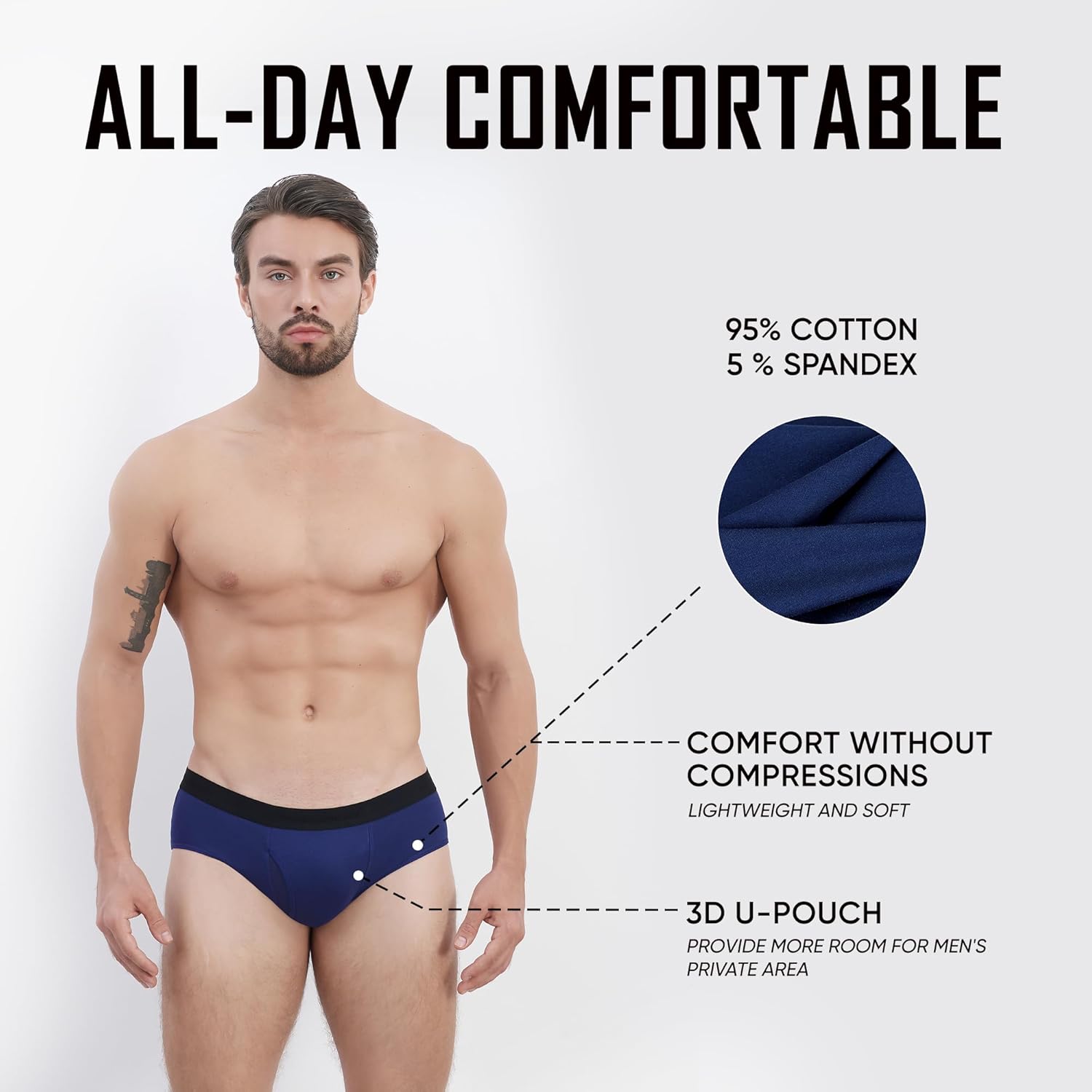 Boxer Briefs & Briefs Combo, Low-Rise Men Underwear, Coolzone Fly, Moisture Wicking Underwear, Super Soft Comfort - Image 4