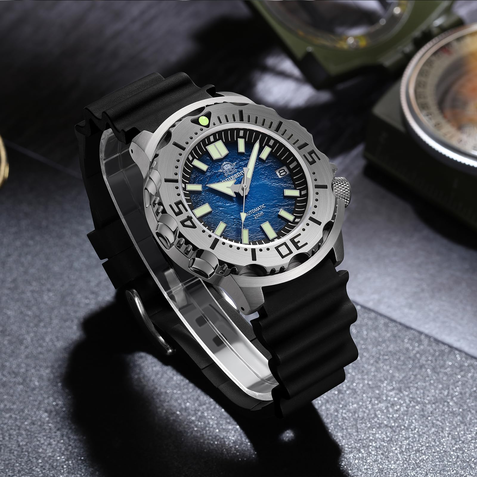 ADDIESDIVE Reloj automático de lujo para hombre NH35A reloj analógico de acero inoxidable 200M AD2047