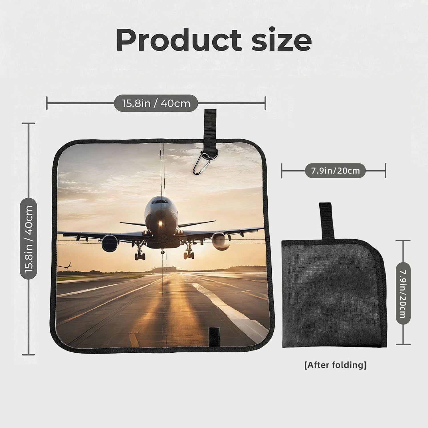 (Airplane) Sitting Pad Foldable Seat Cushion Lightweight Camping Seat Mat with Hook for Outdoor Hiking Picnic Camping