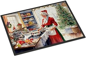 Caroline's Treasures Festive Non-Slip Doormat: A Holiday Welcome with Santa and Mrs. Claus