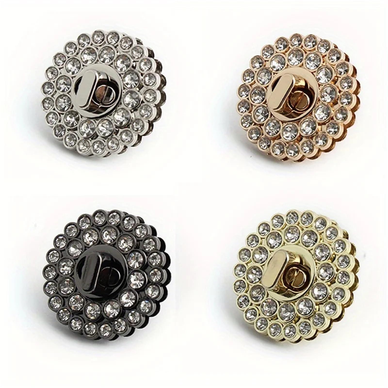 Skręć zamek, zamknij portfel, Zapięcia obrotowe do toreb i portfeli, opakowanie 10 sztuk, wielokolorowe, okrągłe, 3,9 cm, akcesoria DIY(Gun Metal)