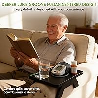 Vista 7 de Mesa de Brazo de Sofá SINWANT, Bandeja de Brazo de Sofá de Bambú para Respaldo, Bandeja con Clip de 13.78" para Sofá para Sala de Estar, Snack