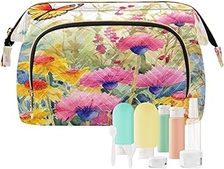 Kigai Rustic Wildflowers Butterfly Makeup Bag...