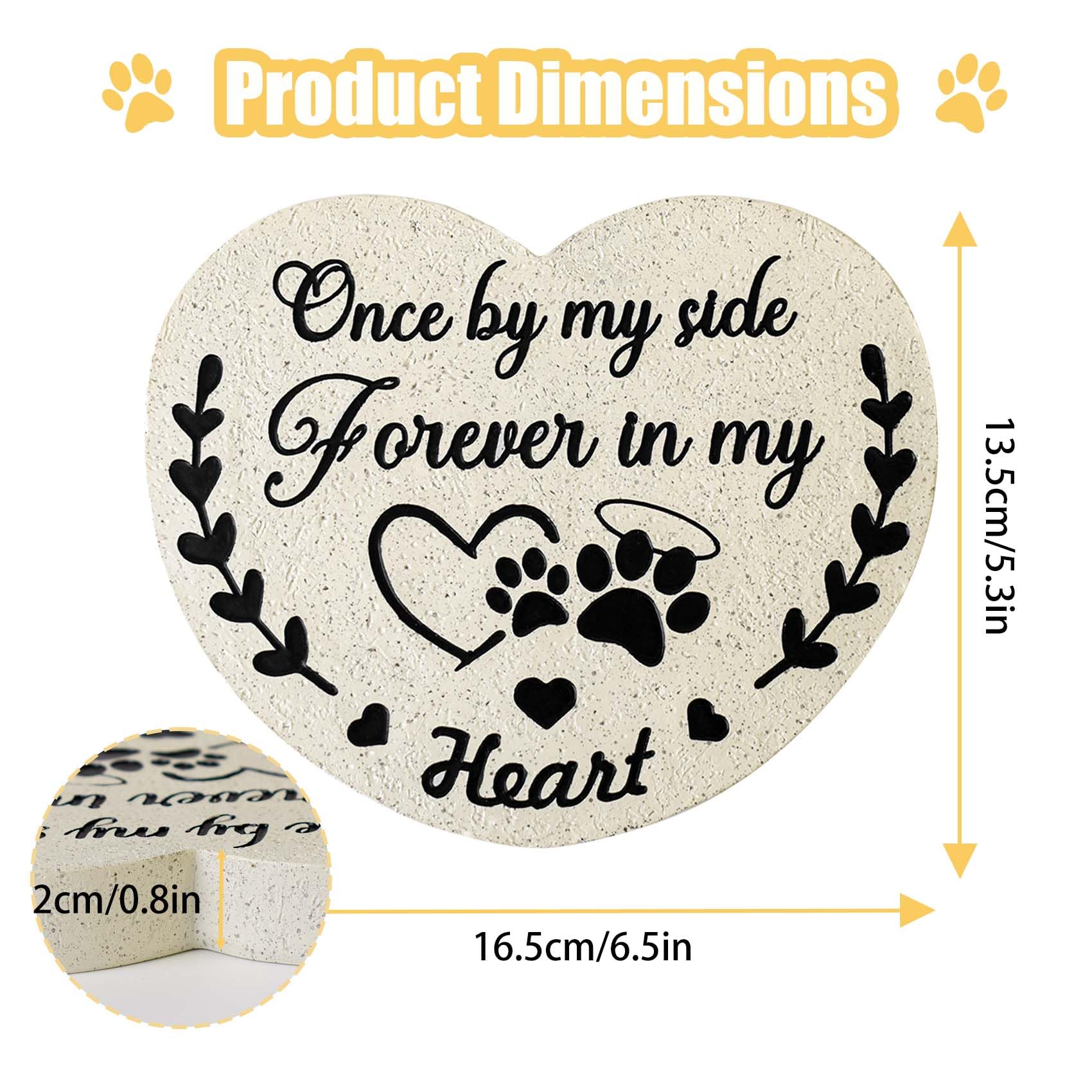 DUMING-IN Pet Memorial Stones for Dogs Garden Resin Dog Memorial Gifts for Loss of Dog Heart-Shaped Loss of Dog Sympathy Gift - Image 3