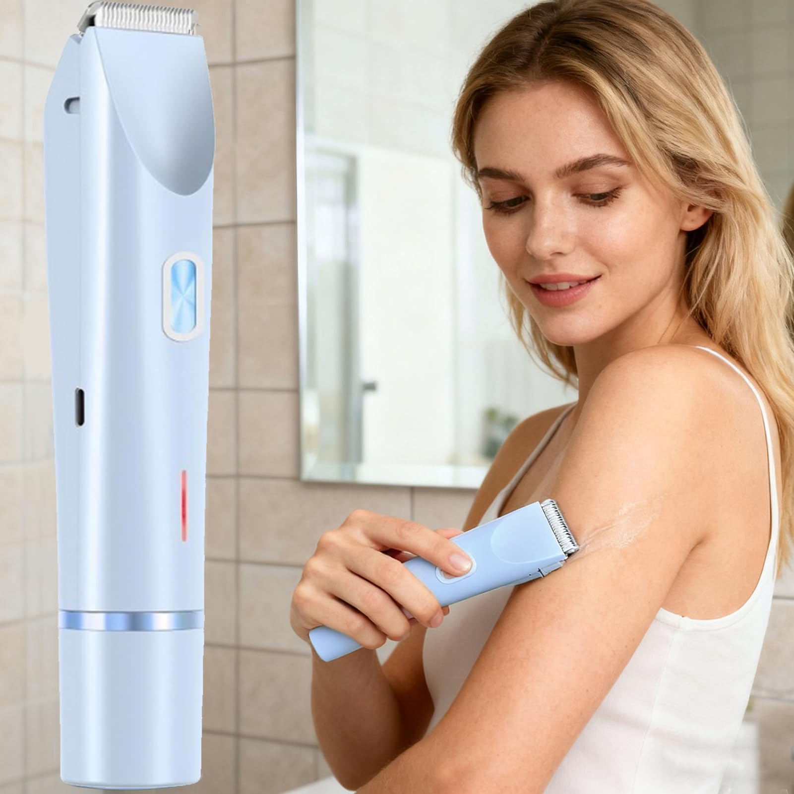 Recortadora de Bikini para Mujeres | Herramienta de Belleza con Cabezales Dobles,Recortadora De Mujeres 400mAh,para el Aseo del Público, Piel Corporal, Zona Íntima y