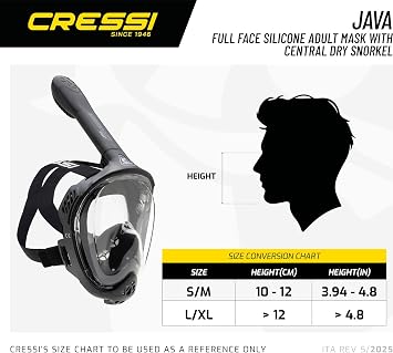 CRESSI since 1946 Java Adult Full Face Mask Compact Fit