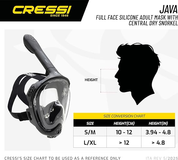 CRESSI since 1946 Java Adult Full Face Mask Compact Fit