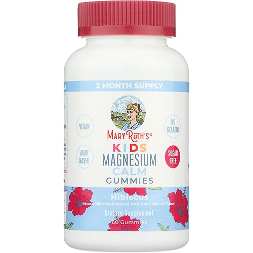 Kids Magnesium Citrate Gummies by MaryRuth's | 2 Month Supply | Sugar Free | Calm Magnesium Gummies for Kids 2+ | Bone Health | Calcium Absorption | Essential Mineral | Vegan | 60 Count