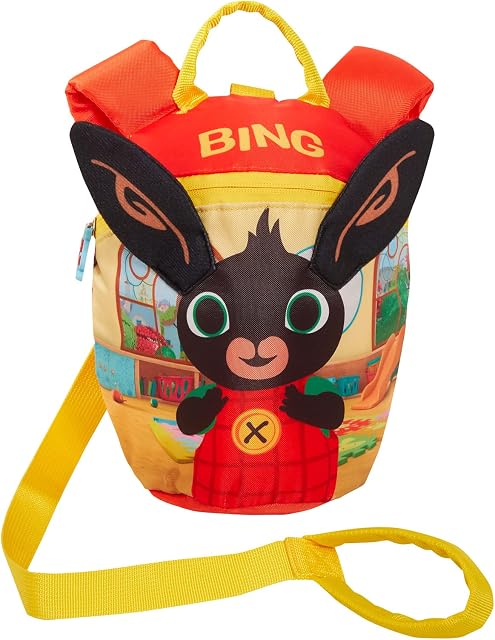 Boys Girls 3D Ears Bing Bunny Backpack with Reins Kids Detachable Safety Harness Nursery Bag