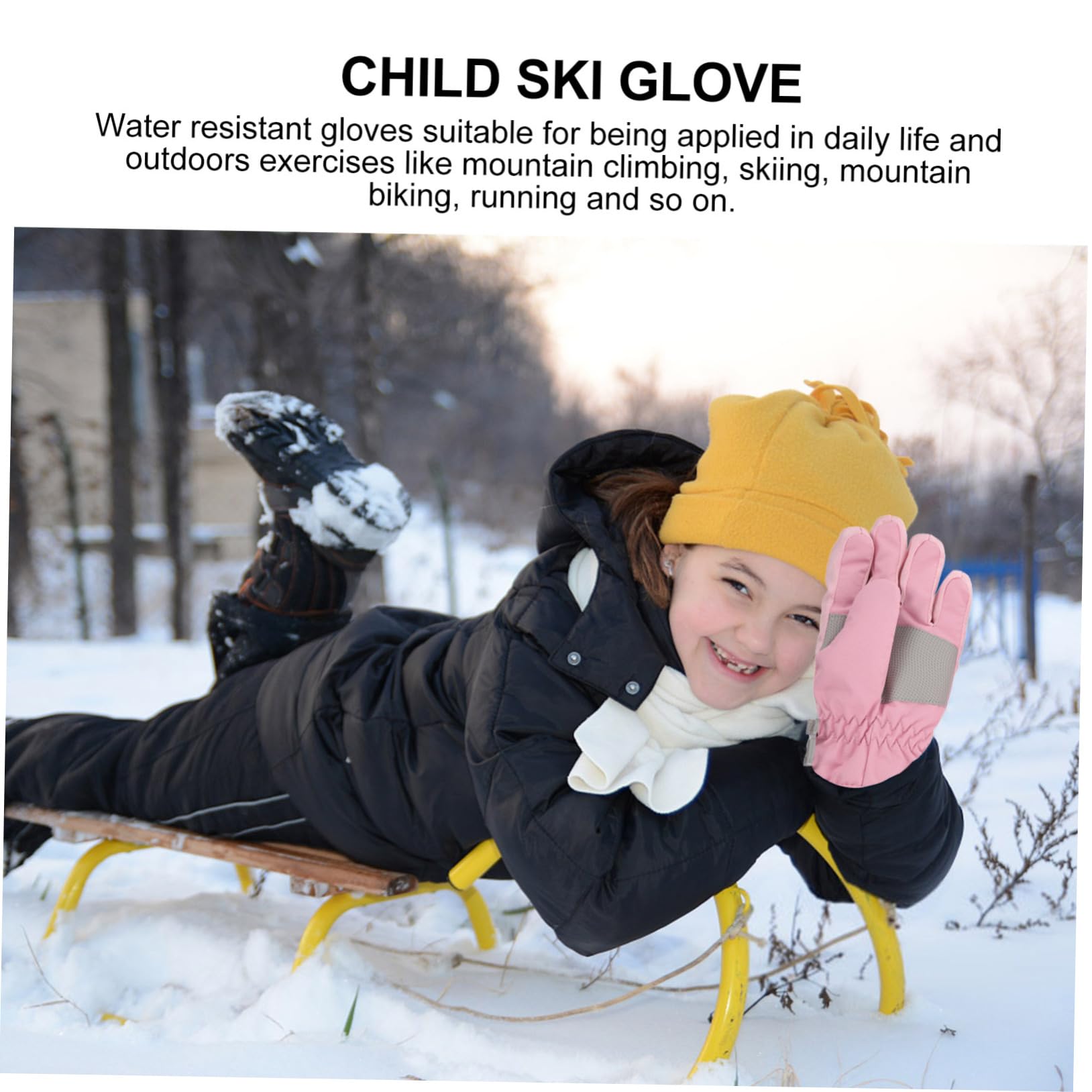 VALICLUD 2 Paar Mädchen-Skihandschuhe Fahrradhandschuhe Warme Handschuhe Rennhandschuhe Winterhandschuhe Stoff-Baumwollhandschuhe Damenhandschuhe Wasserabweisende Handschuhe