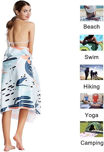 Miniatura 3 de Toalla de playa de microfibra CHARS de secado rápido con bolsa, es muy absorbente, libre de arena, para niños, adolescentes, adultos, viajes,