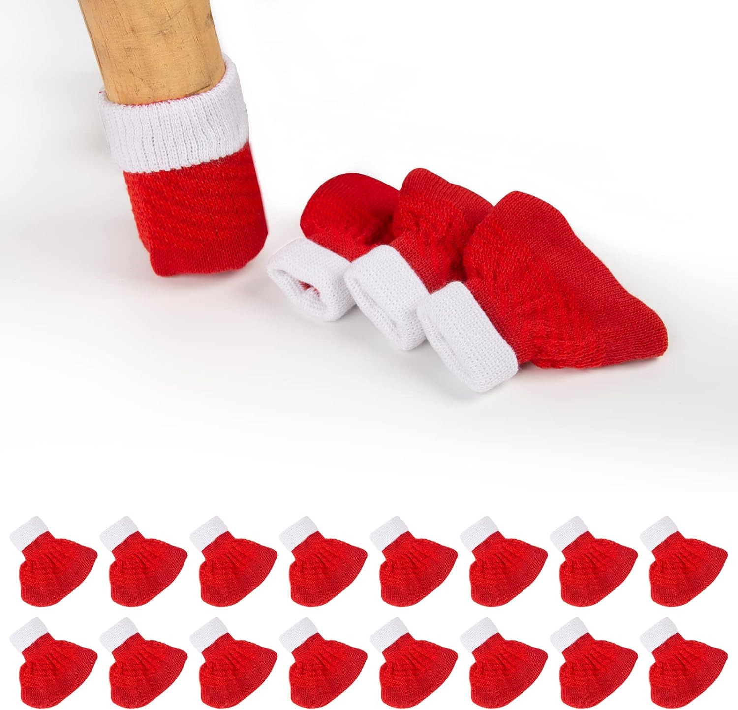 16PCS Chair Leg Floor Protectors, Furniture Leg Knitted Socks Covers to Protect Floors from Scratches, Reduce Noise