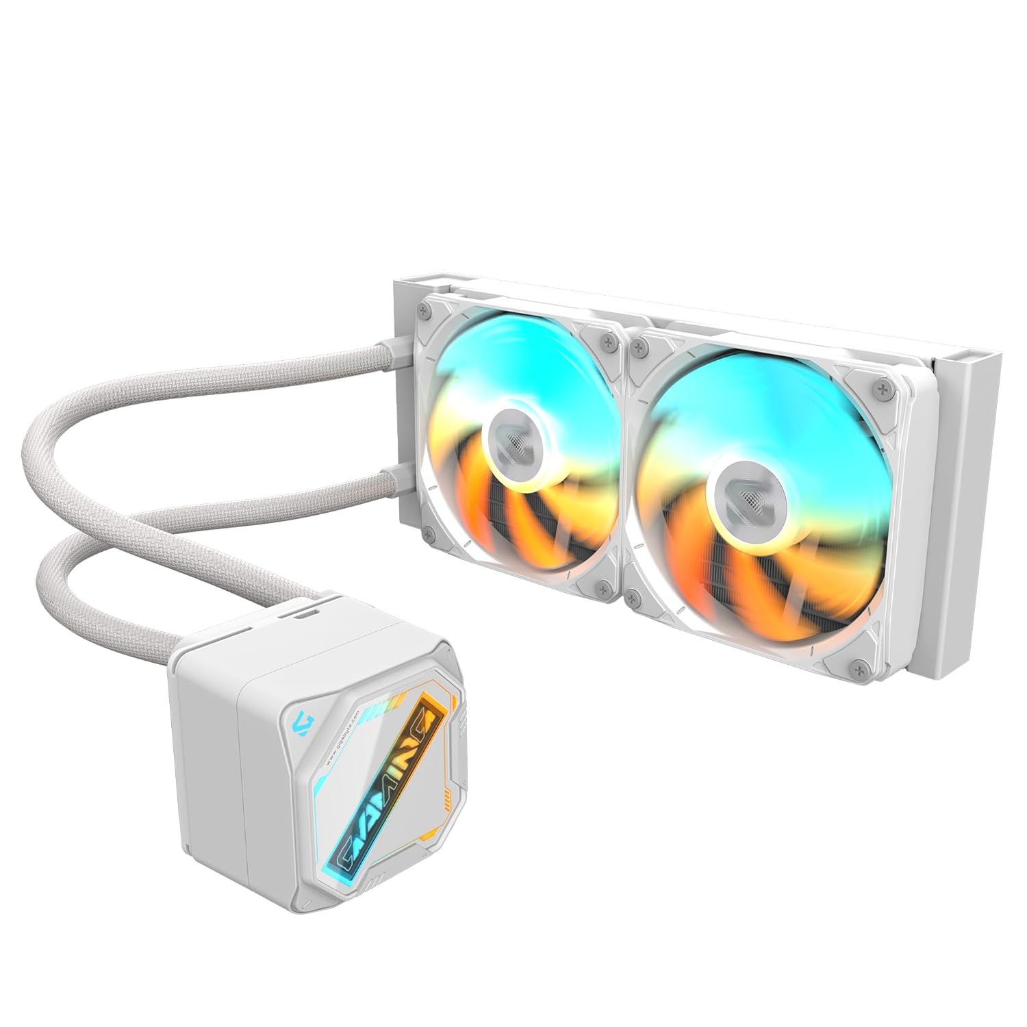 GIGABYTE Gaming 240 Ice Liquid Cooler for CPU - 2 x 120 mm ARGB Fan, Sliding Locking Mechanism, Daisy Chain, Compatible with Intel LGA 1851 and AMD AM5