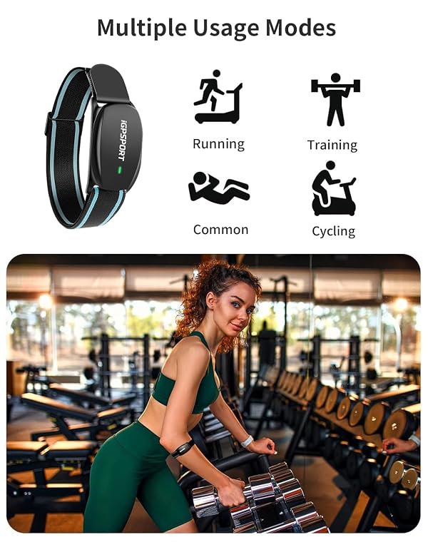 iGPSPORT Heart Rate Monitor Armband HR70, Bluetooth 5.0 ANT+ arm Heart Rate Monitor, 65H Battery Life and HR Zone LED Indicator (Black) by iGPSPORT - Image 3