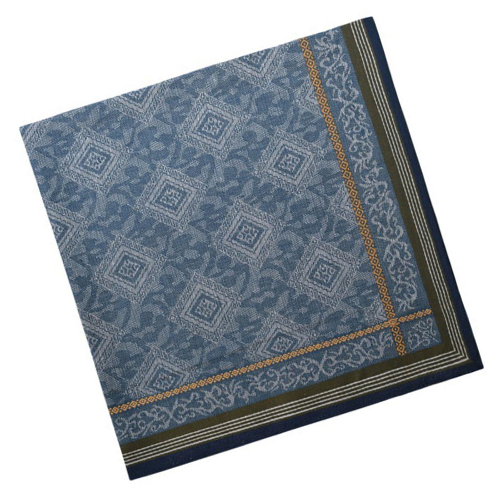 Tsophreniq Handkerchief for Men Textured Weaving Pattern Skin Safe Multipurpose Pocket Square Hankie for Wedding Parties Men ' s Cotton Handkerchief