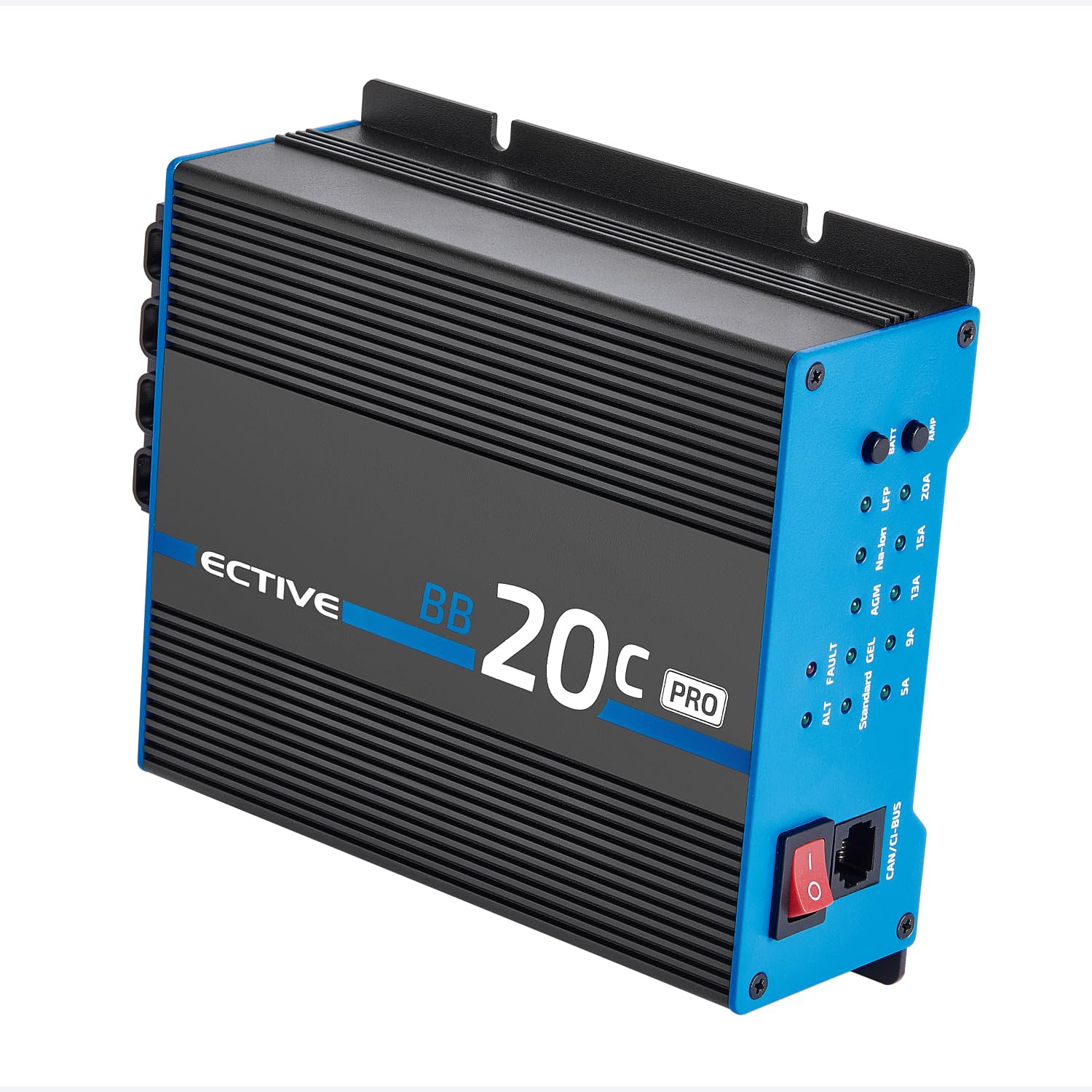 ECTIVE BB 20C PRO Ladebooster 20A 12V auf 12V, Einstellbarer DC-DC | Battery-to-Battery Ladebooster für Caravan & Wohnwagen, konfigurierbar für AGM/GEL/Nass/LiFePO4, Frei Einstellbare Ladeströme