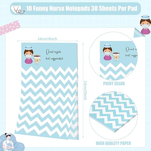 Miniatura 2 de Fuutreo 10 blocs de notas divertidos para enfermeras, regalos de agradecimiento para enfermeras, bloc de notas con temática médica, bloc de notas