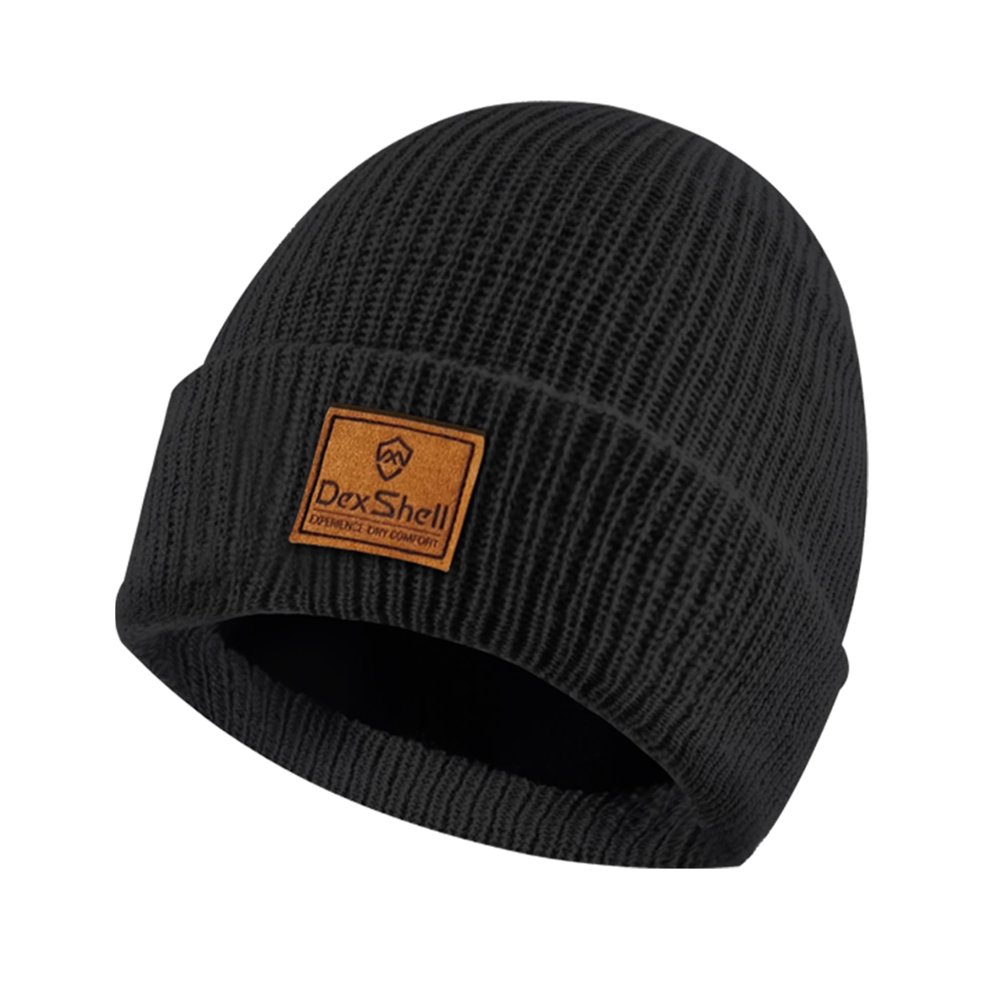 Dexshell Men's Black Unisex Watch Waterproof Windproof Knitted Thermal Beanie Hat