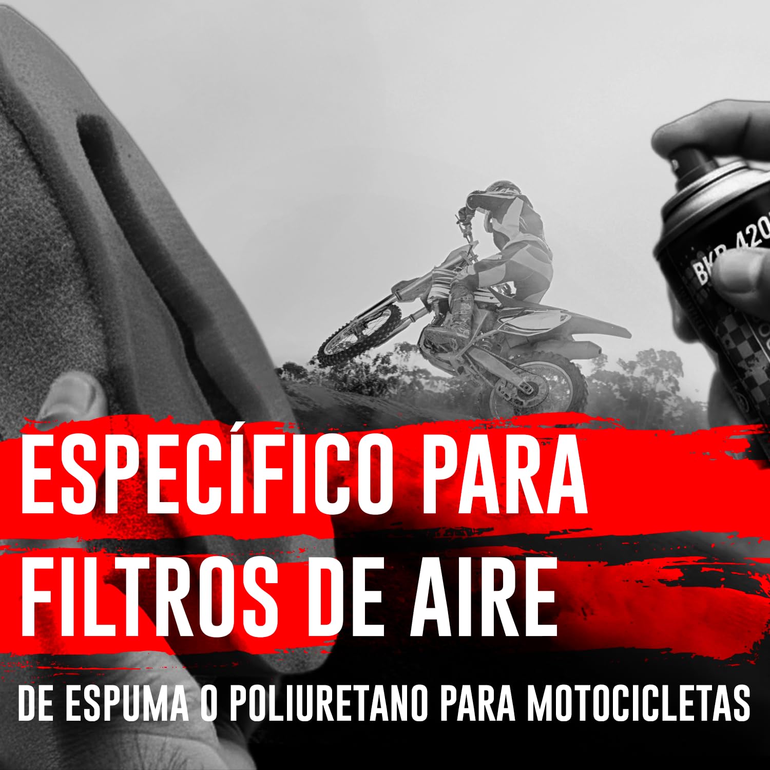 ERRECOM 1000 Miglia BKR 4201 Aceite para Filtro de Aire de Moto en Esponja/Espuma de Poliuretano–Spray de 250ml, Alta Adherencia, protege el Motor de Polvo,Barro y Humedad,optimiza el Flujo de Aire