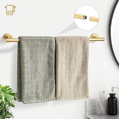 Miniatura 2 de TURS Juego de 5 piezas de accesorios de baño de acero inoxidable SUS304 de 24 pulgadas, juego de accesorios de baño redondos montados en la pared