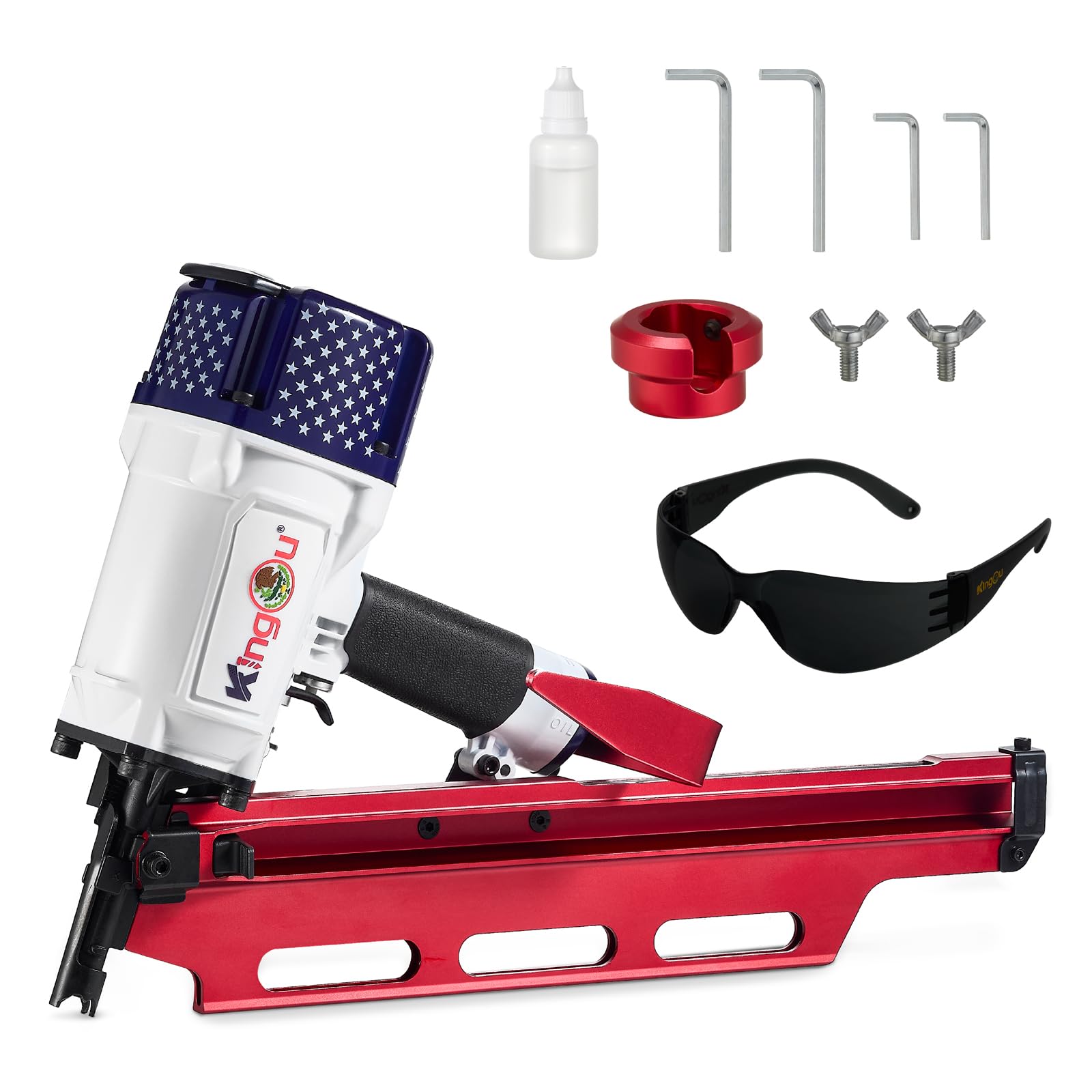 KingOu American Style NR2183 21 Degree Aluminum Magazine Framing Nailer