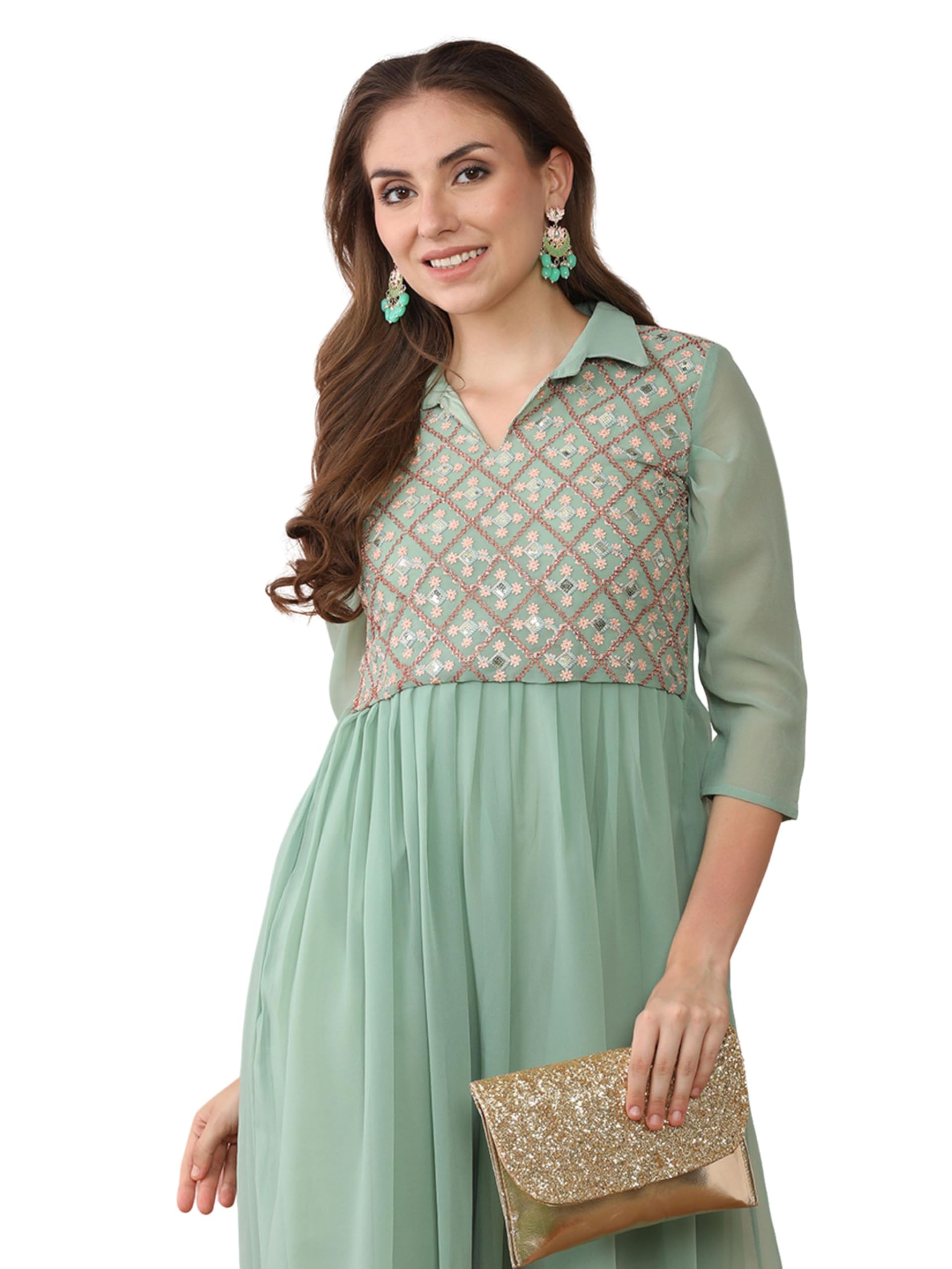 youthnic Youhnic Womens Georgette Sequence Embroidery Work Anarkali Kurta-picture-23