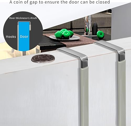 Miniatura 5 de FYY Ganchos para colgar sobre la puerta, paquete de 4 ganchos de goma para evitar arañazos, ganchos organizadores resistentes para sala de estar,