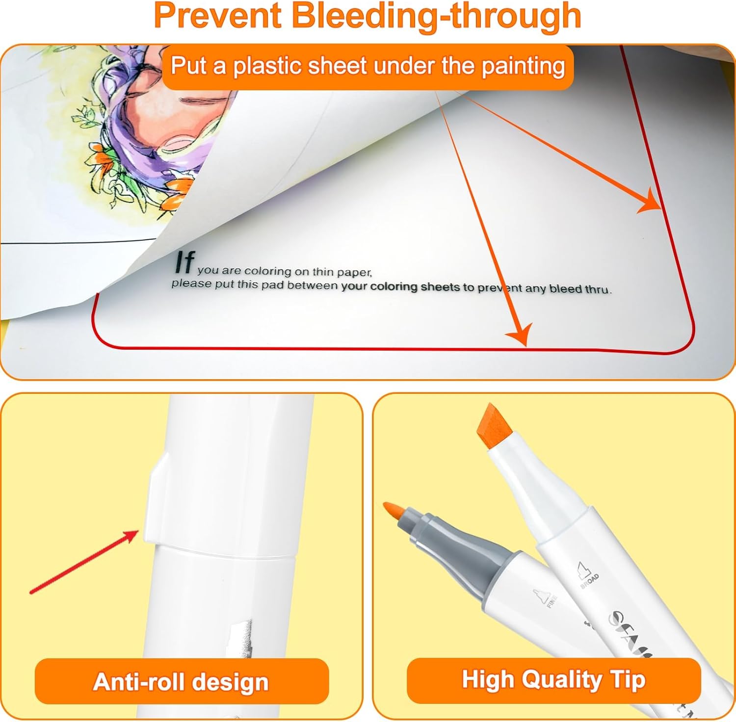 SFAIH Alcohol Markers Fine Tip & Chisel Tip - 72 Colors Double Tipped Art Markers for Adult Coloring Books Illustration, Gifts for Artist Adult - Refillable Alcohol-based Ink - Image 5