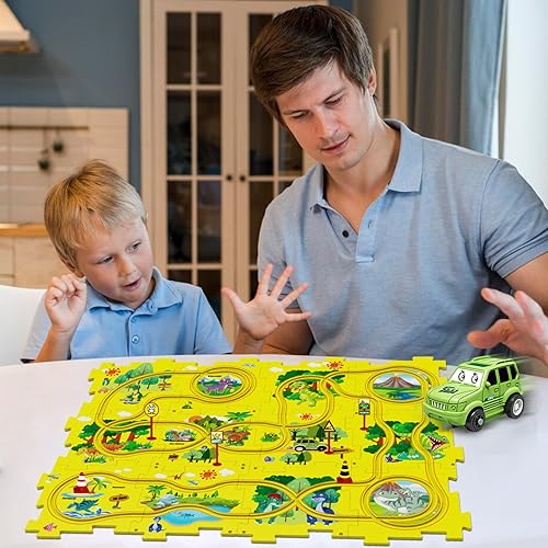 Miniatura 2 de 25 piezas de juguetes de rompecabezas para niños, rompecabezas de plástico con 1 lindo vehículo, juguetes para niños pequeños para niños de 3, 4, 5,