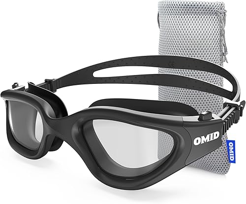 Miniatura 19 de OMID - Gafas de natación polarizadas P2, gafas antivaho para natación para hombres y mujeres adultas Marco A6-allblack Lente Azul,A0-Negro Marco