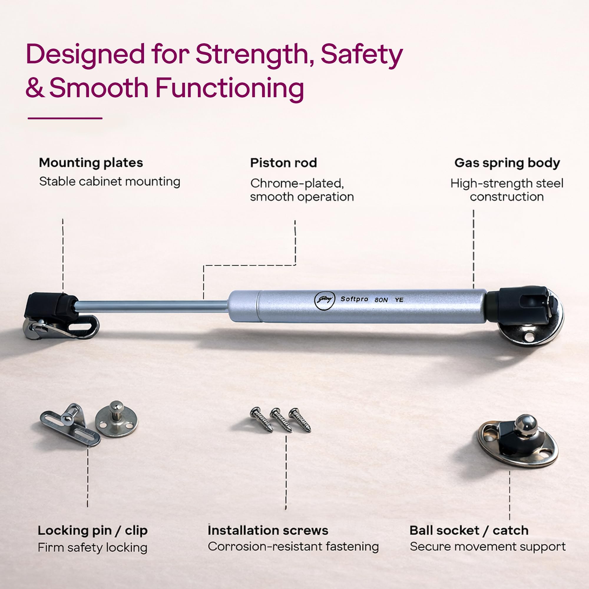 Godrej Gas Spring - Smooth Cabinet Lift -3