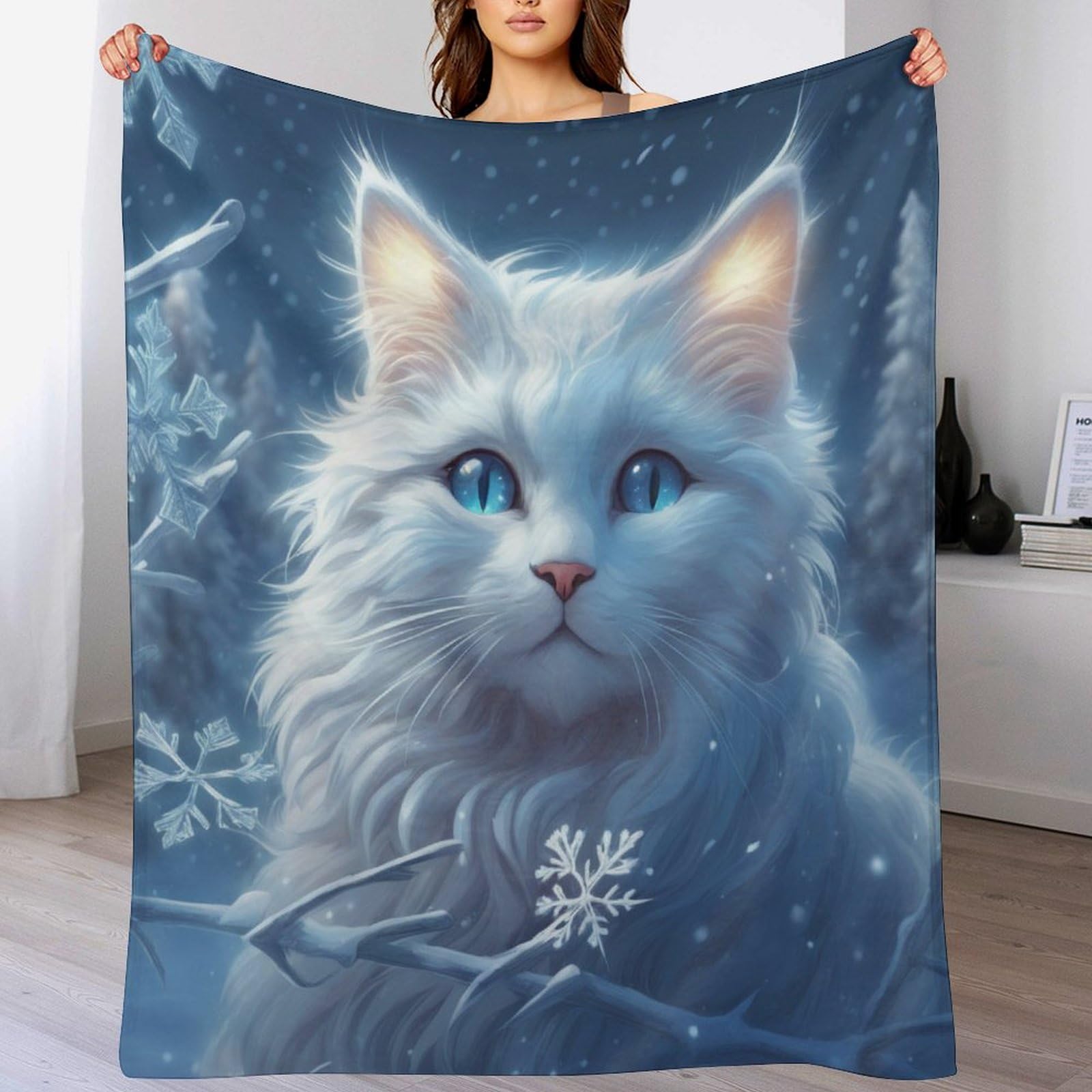 Couverture polaire chat chaude et douce pour vos soirées télé sur le canapé